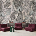 Old Sketchy Leaves Mural Wallpaper - room preview 03