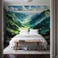 Expansive Mountain Valley Landscape Mural Wallpaper - room preview 03