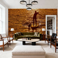 Golden Horizon Paddleboarder Mural Wallpaper - room preview 03
