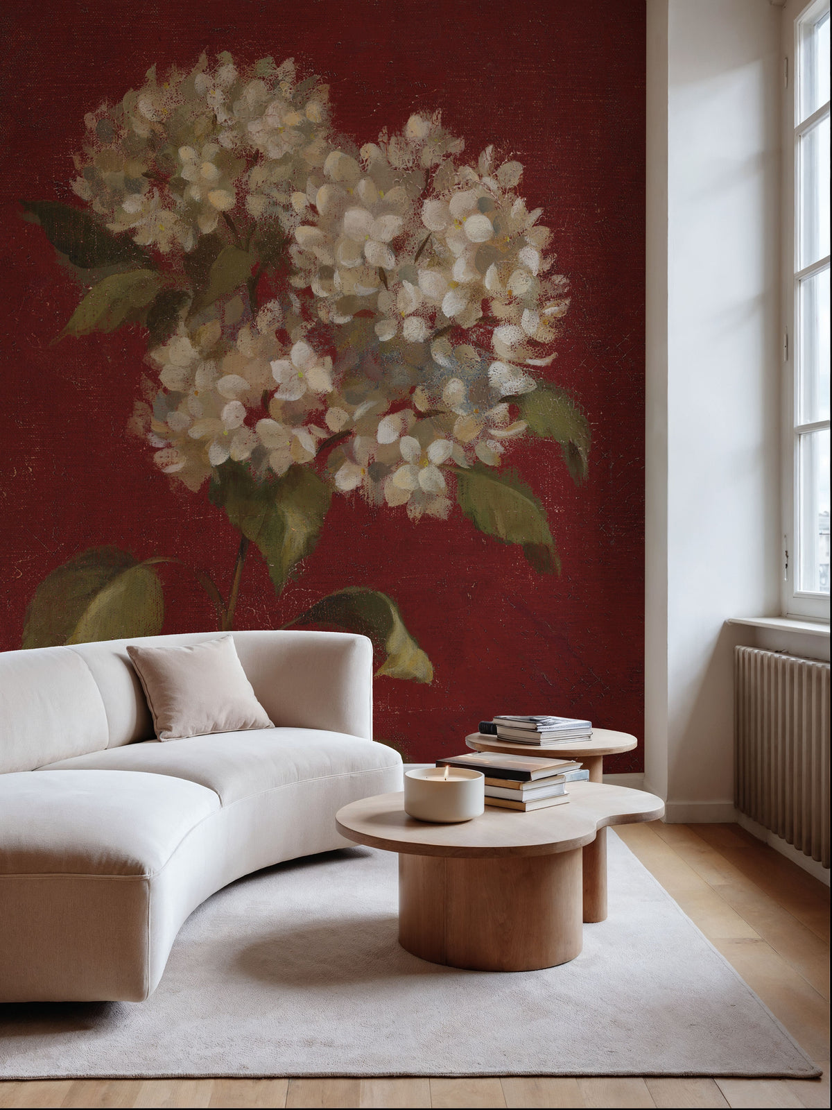 Hydrangea Blooms Mural Wallpaper - room preview 03