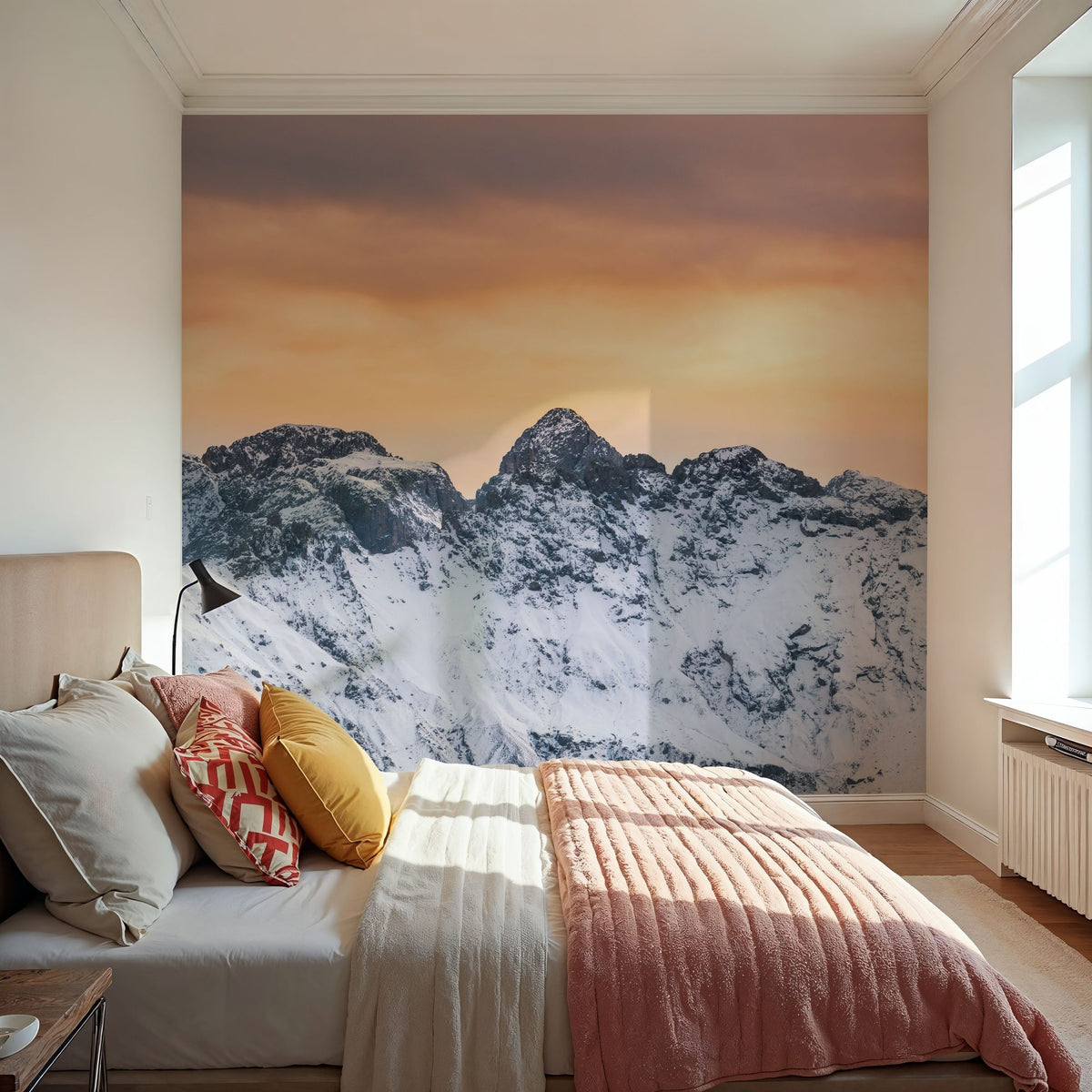 Snowy Mountain Ridge Mural Wallpaper - room preview 03