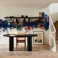 Hyderabad Skyline Blue & Bronze Mural Wallpaper - room preview 03