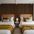 Faux Slatted Wood Panel Mural Wallpaper - room preview 03