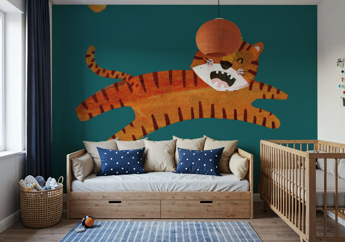 Get Em Tiger Mural Wallpaper - room preview 03