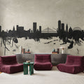 Liege Belgium Skyline Concrete Mural Wallpaper - room preview 03