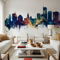 Essen Germany Skyline Blue & Bronze Mural Wallpaper - room preview 03