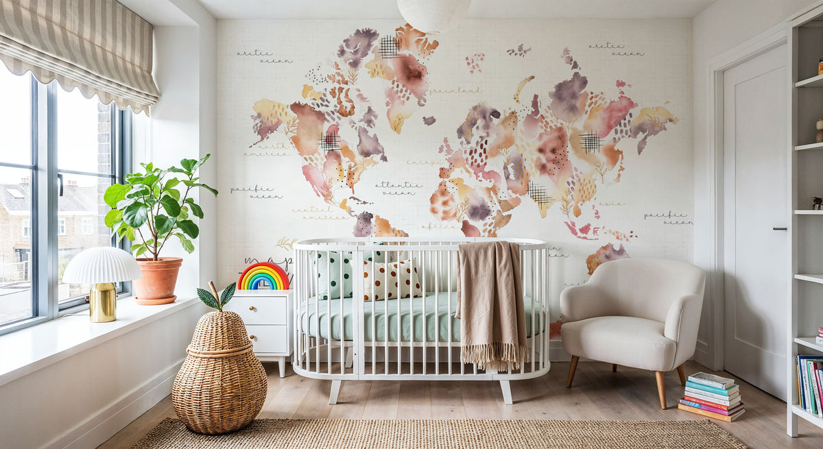 Desert Bloom Map Mural Wallpaper - room preview 03