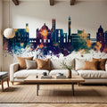Siena Italy Skyline Blue & Bronze Mural Wallpaper - room preview 03