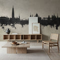 St Petersbug Russia Skyline Concrete Mural Wallpaper - room preview 03