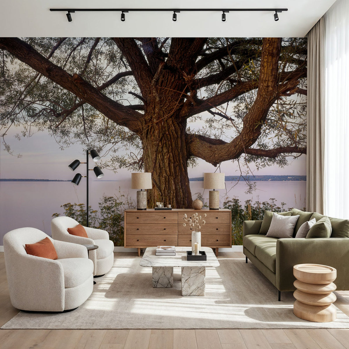 Twilight Solitude Tree Mural Wallpaper - room preview 03