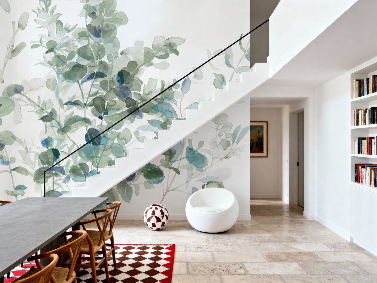 Eucalyptus I Cool Mural Wallpaper - room preview 03