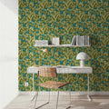Autumn Berries, Blue Mural Wallpaper - room preview 03