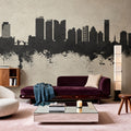Fort Lauderdale Florida Skyline Concrete Mural Wallpaper - room preview 03