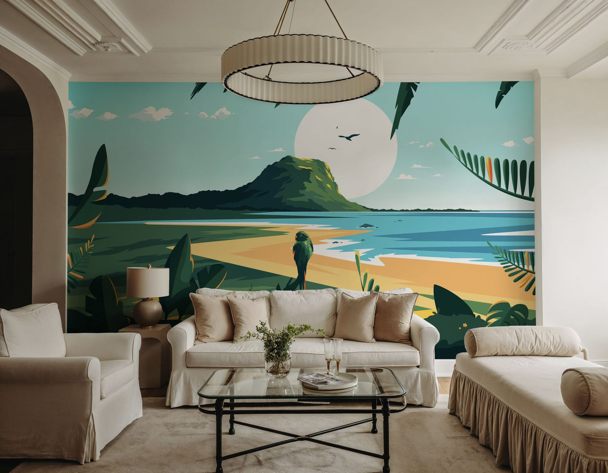 Travel Mauritius Sunrise Mural Wallpaper - room preview 03