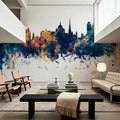 Victoria Canada Skyline Blue & Bronze Mural Wallpaper - room preview 03