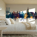 Felixstowe England Skyline Blue & Bronze Mural Wallpaper - room preview 03