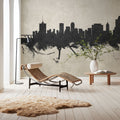 Tulsa Oklahoma Skyline Concrete Mural Wallpaper - room preview 03