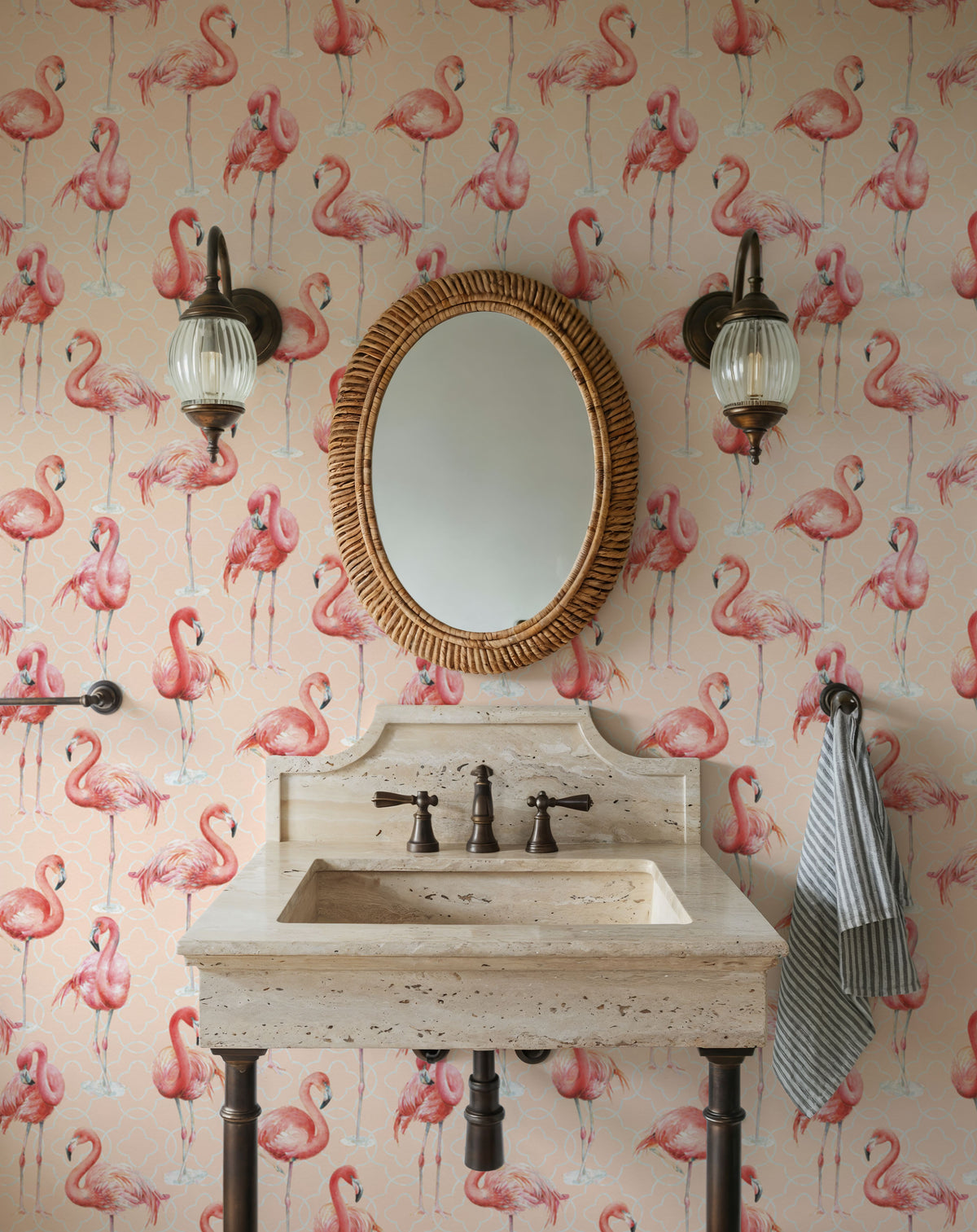 Flamingo Goals Coral Mural Wallpaper - room preview 03