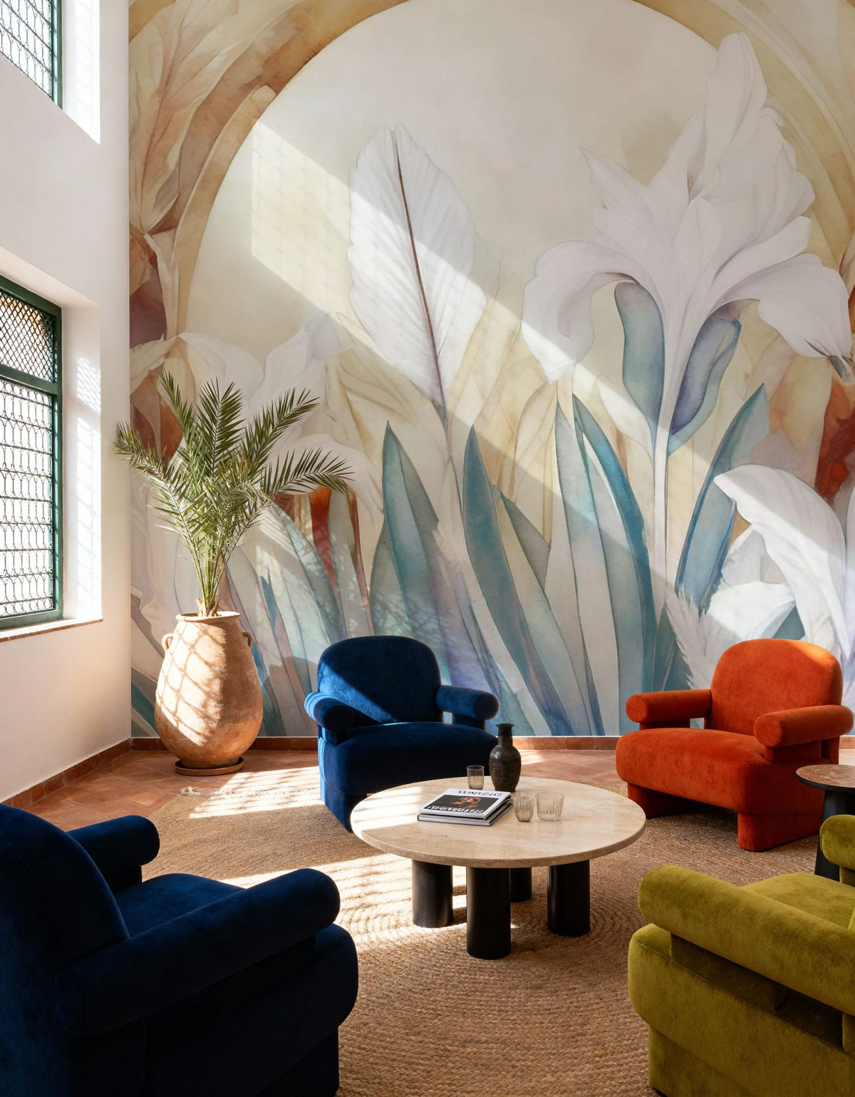 Irises At Sunrise Yellow Mural Wallpaper - room preview 03