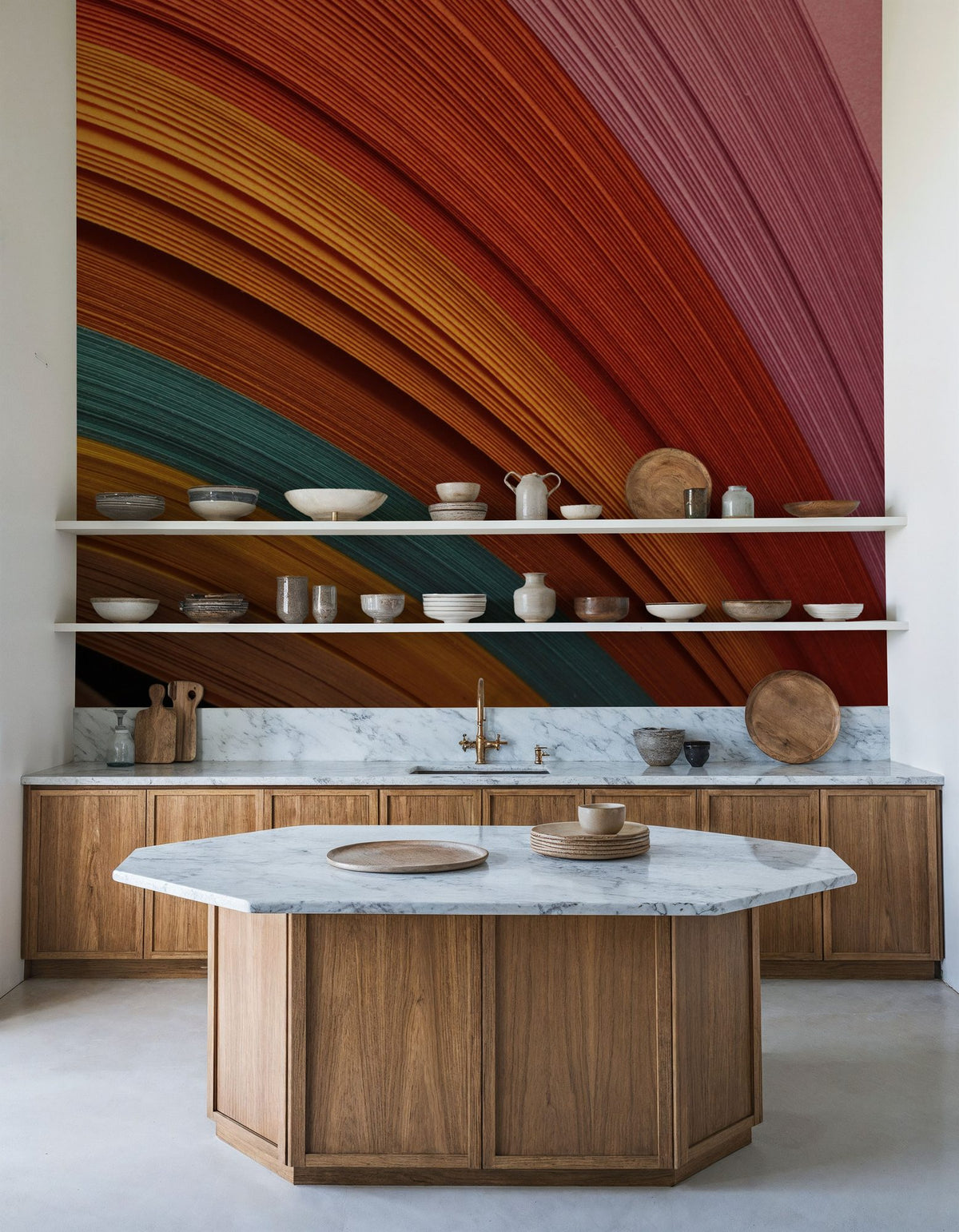 Paper Rainbow Mural Wallpaper - room preview 03