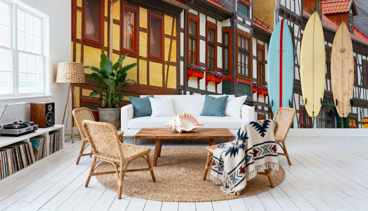 Timberframe Village Mural Wallpaper - room preview 03