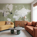 World Map Cities - Pacheco Mural Wallpaper - room preview 03