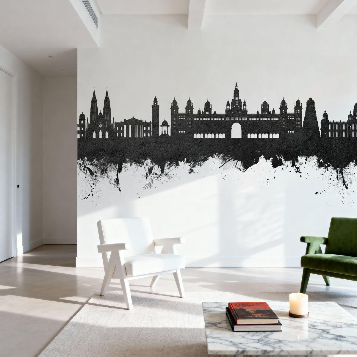 Mysuru Skyline India Mural Wallpaper - room preview 03