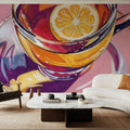 Clear Cup of Tea with Lemon Mural Wallpaper - room preview 03