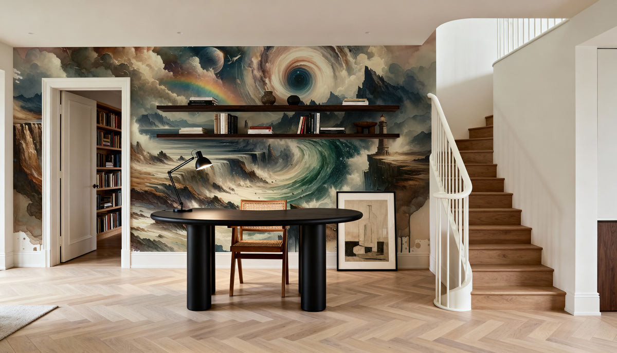 Tempest's Dance in an Abstract Whirl Mural Wallpaper - room preview 03