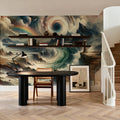Tempest's Dance in an Abstract Whirl Mural Wallpaper - room preview 03
