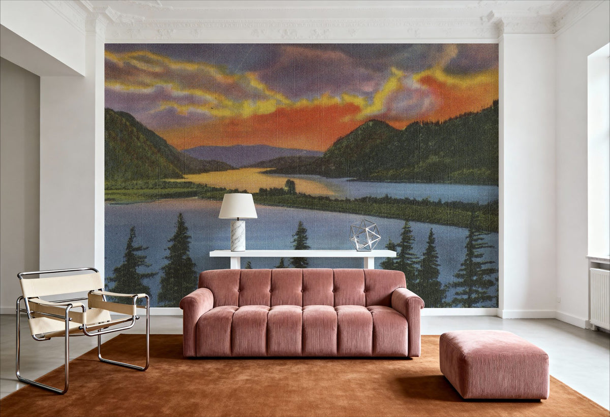 Columbia Sunset Mural Wallpaper - room preview 03