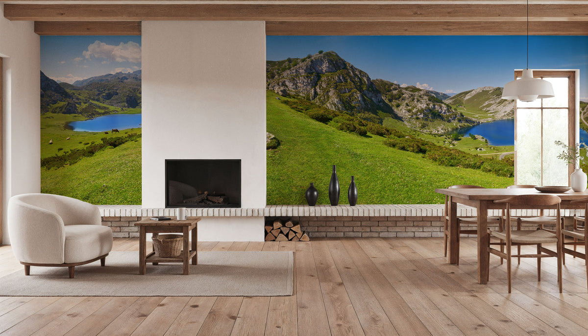 Alpine Valley Pasture Mural Wallpaper - room preview 03