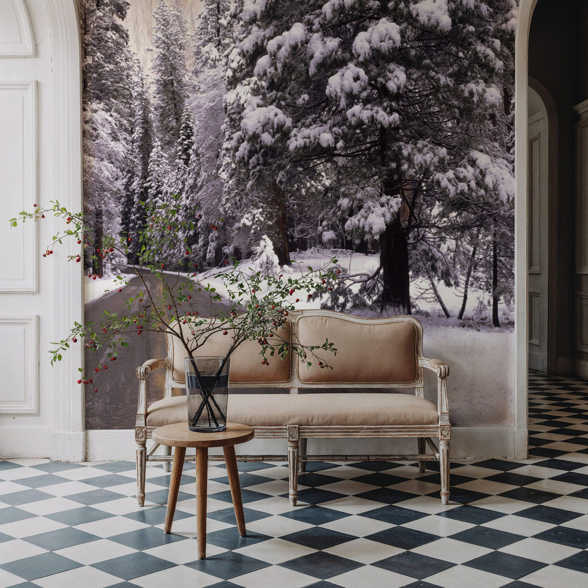 Winter's Path Mural Wallpaper - room preview 03