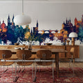 Würzburg Germany Skyline Blue & Bronze Mural Wallpaper - room preview 03