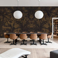 Shielded Leaf Brown Mural Wallpaper - room preview 03