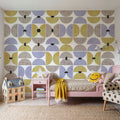 Homley Retro Shapes, Purple Mural Wallpaper - room preview 03