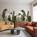 Leaves in Que Mural Wallpaper - Neutral Tone - room preview 03