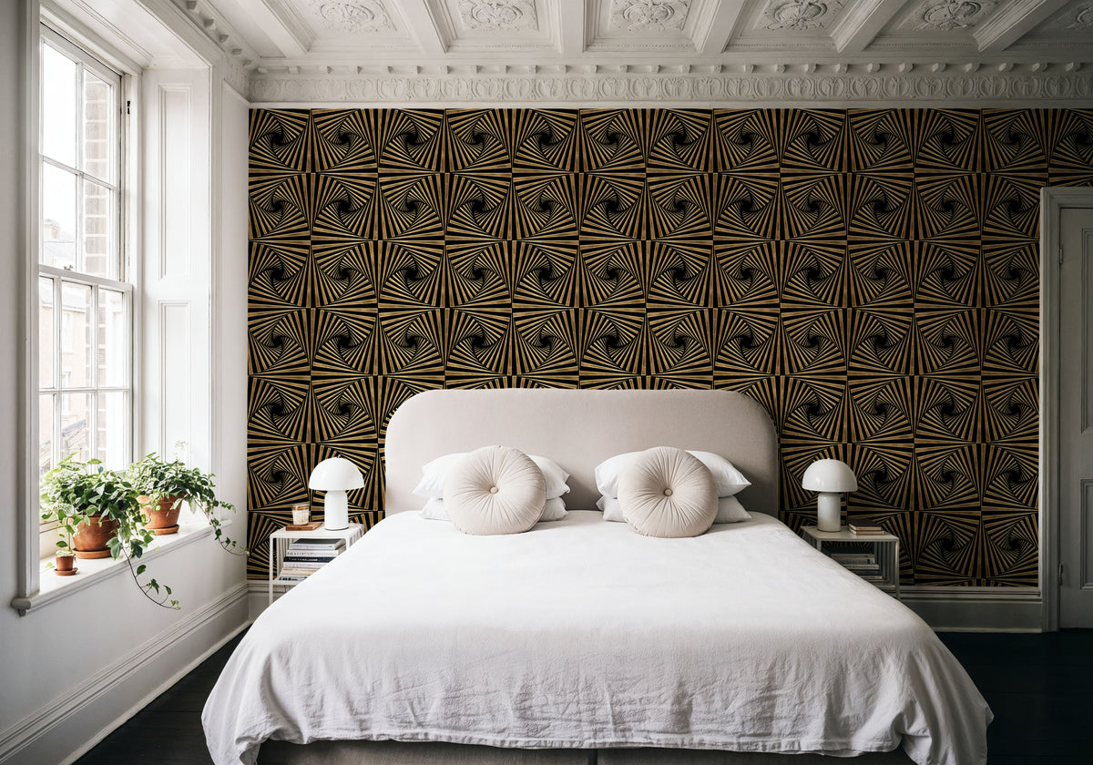 Art Deco Fans, Pattern Mural Wallpaper - room preview 03