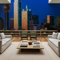 Cobalt Metropolis Mural Wallpaper - room preview 03