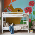 Retro Spring Bunny Mural Wallpaper - room preview 03