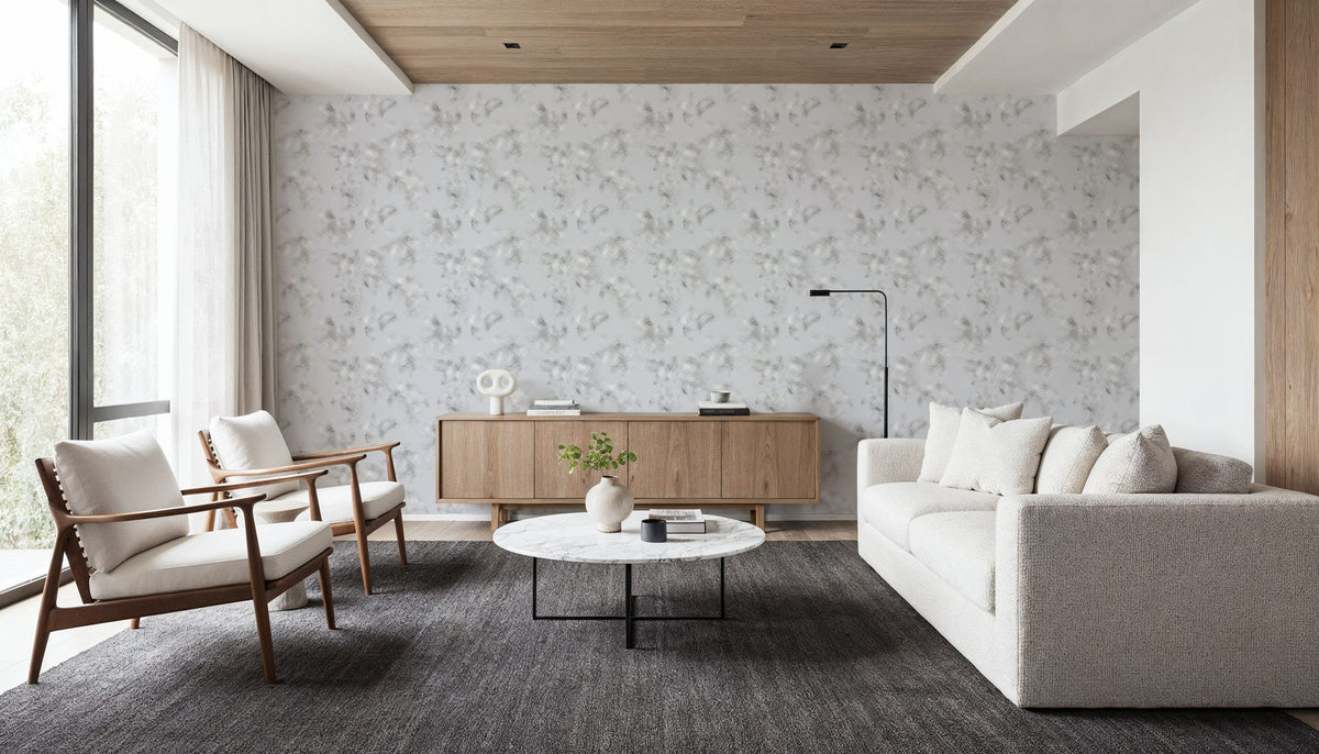 Silver Clouds Mural Wallpaper - room preview 03