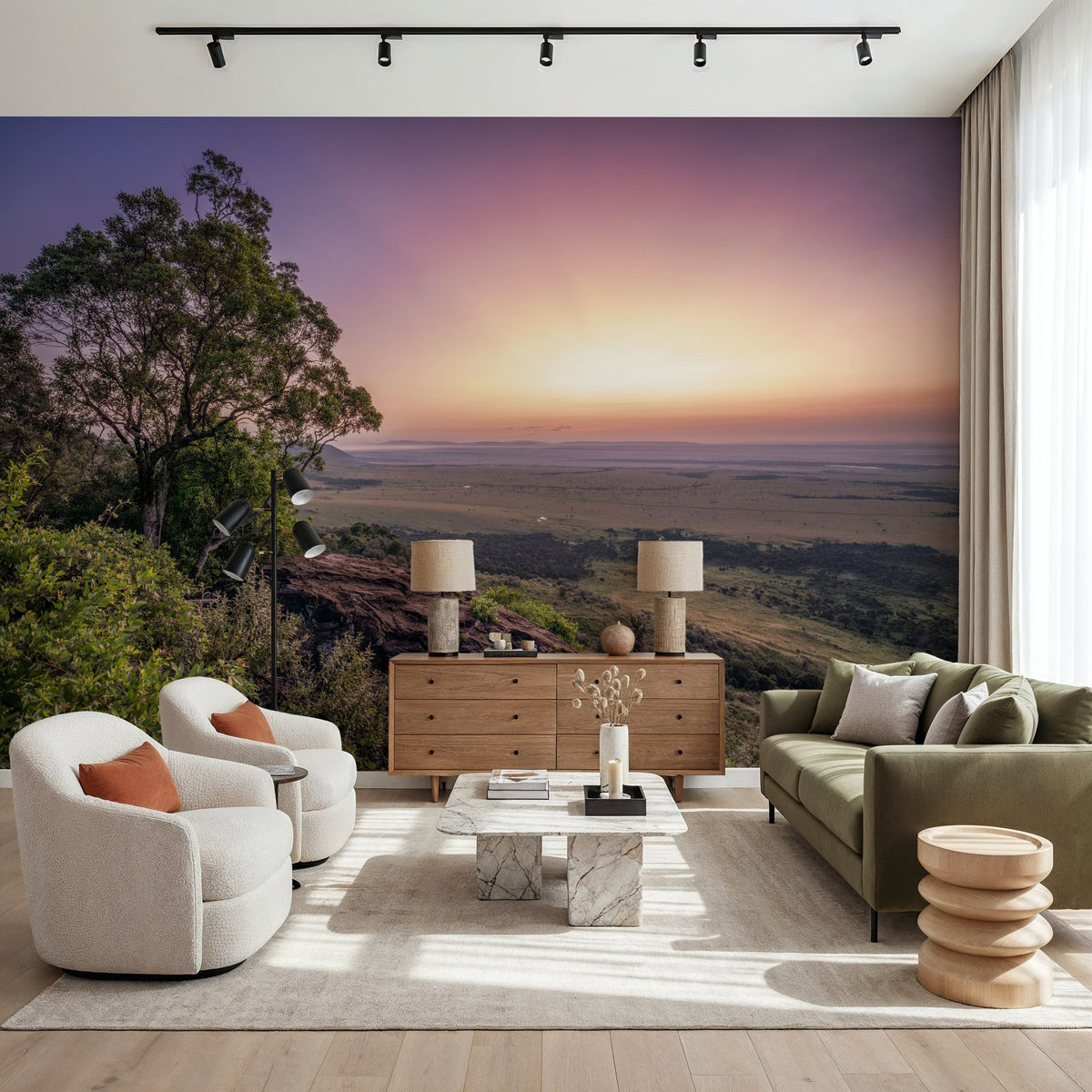 Savannah Sunrise Mural Wallpaper - room preview 03
