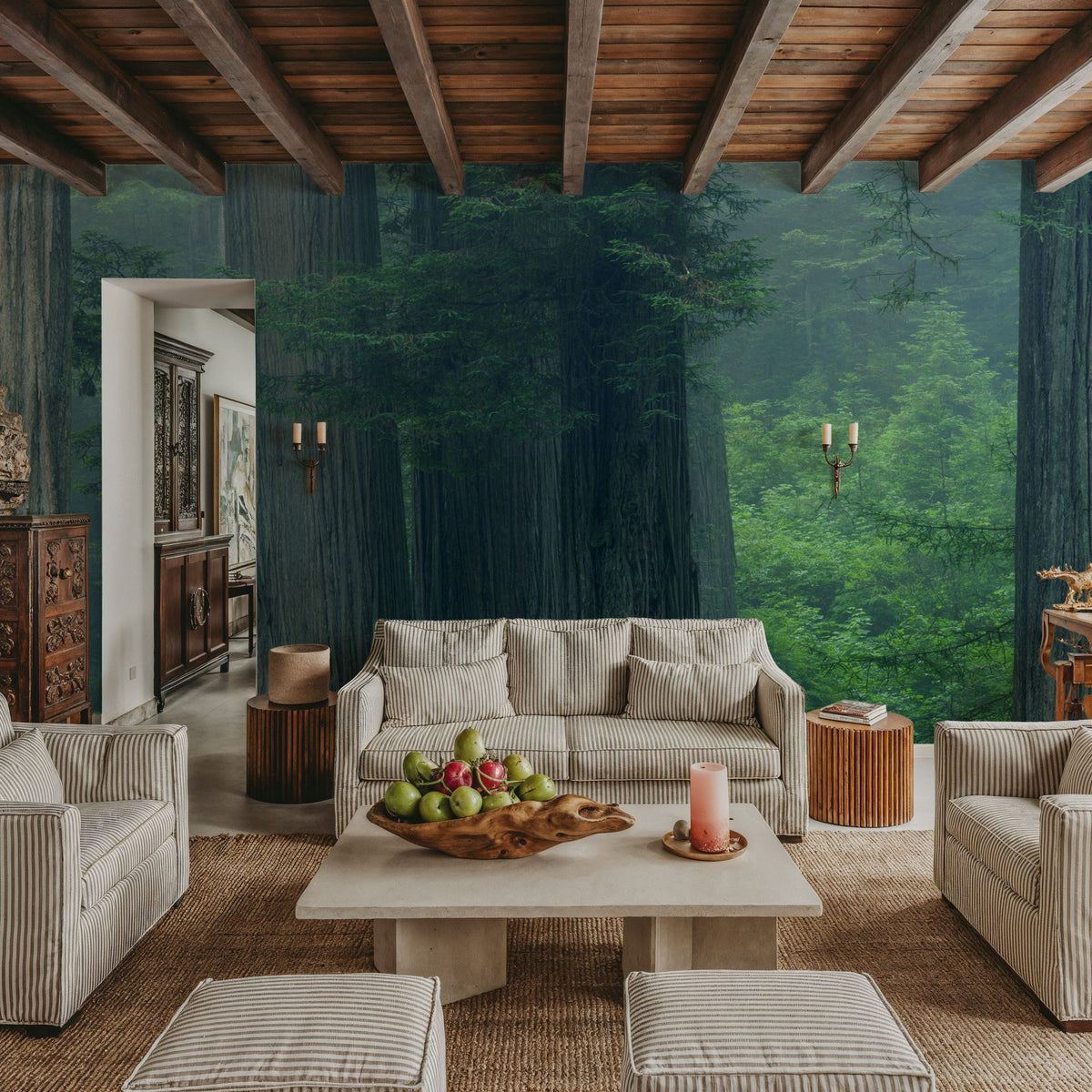Misty Woodland Heights Mural Wallpaper - room preview 03