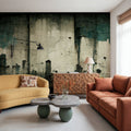 Deconstructed Cityscape Mural Wallpaper - room preview 03