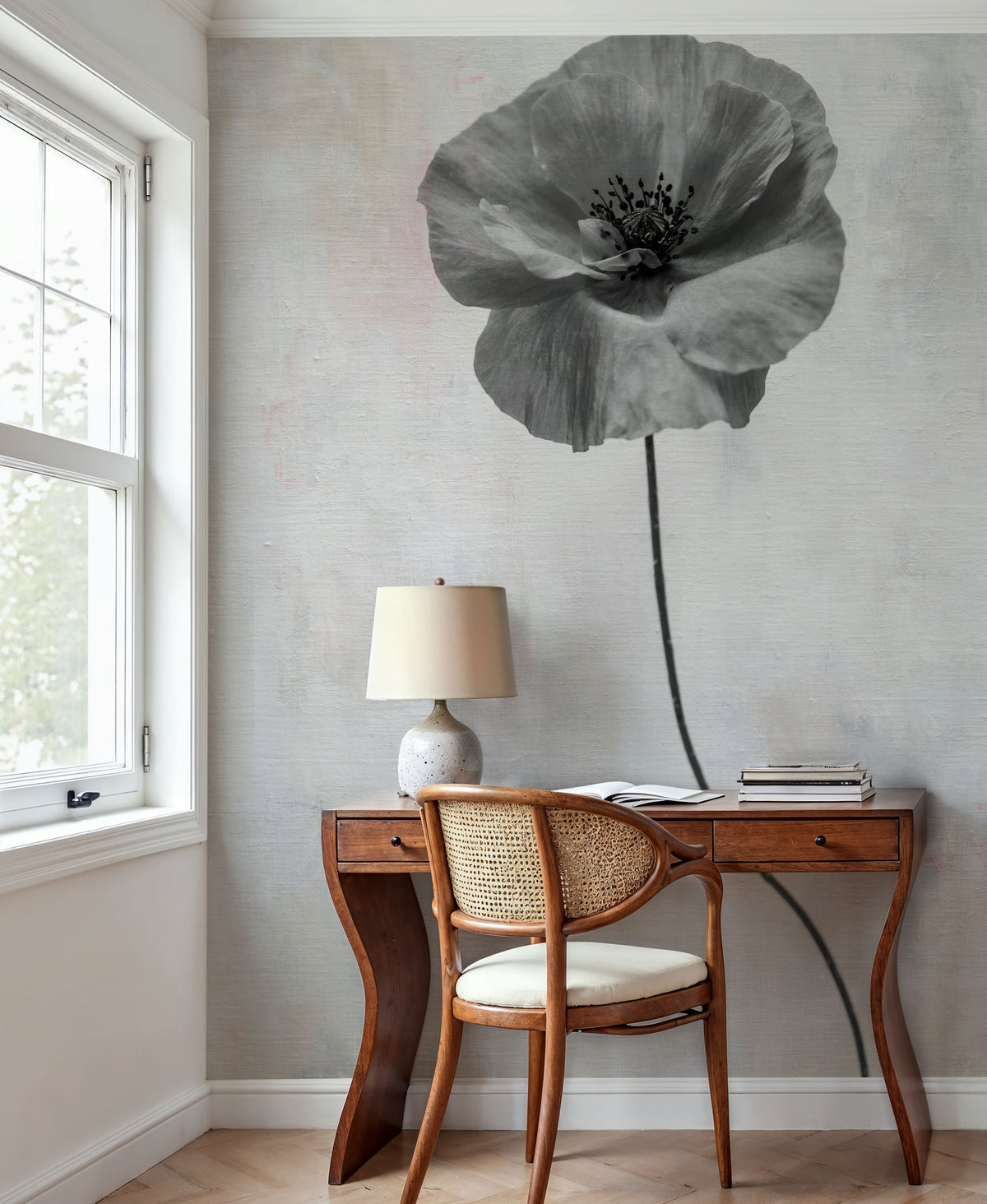 Wonderful Wildflowers XIII Neutral Mural Wallpaper - room preview 03