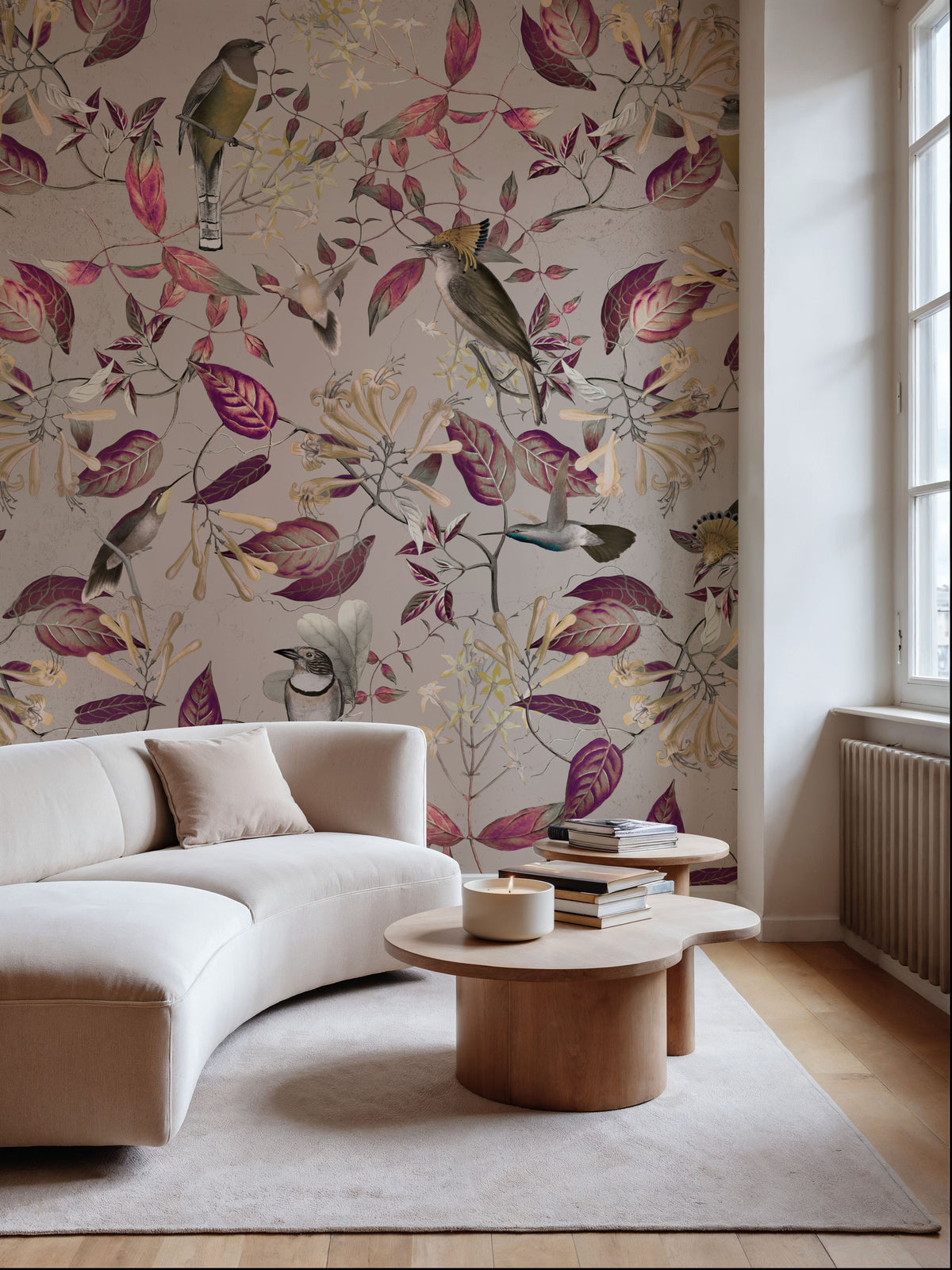 Tescoma Birds of Beauty Mural Wallpaper - Red Tone - room preview 03