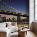 Illuminated Metropolis Bridge Mural Wallpaper - room preview 03