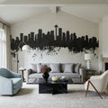 Seattle Skyline Black & White Mural Wallpaper - room preview 03