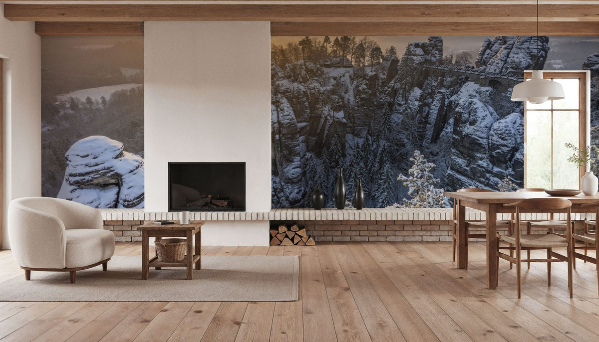 Bastei Bridge Sunset Mural Wallpaper - room preview 03