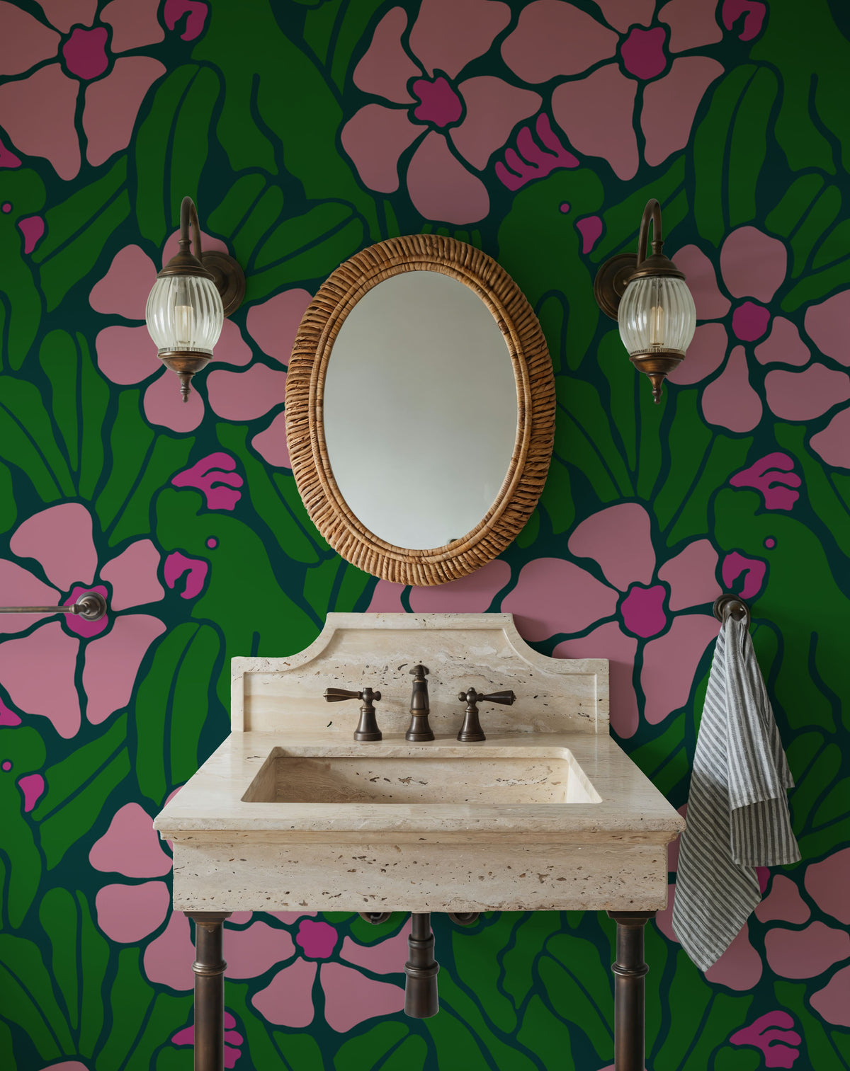 Flat Flowers Mural Wallpaper - room preview 03